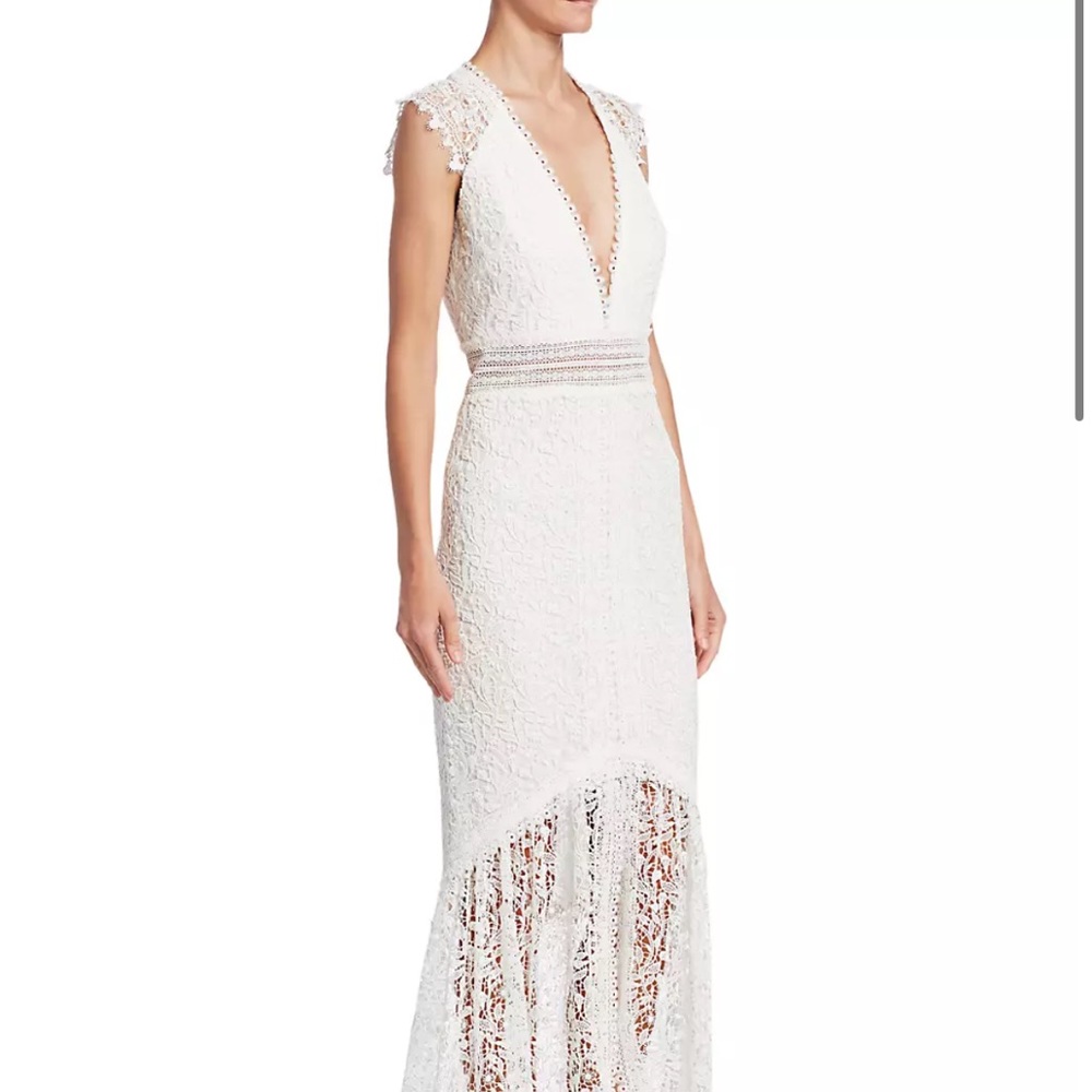 Plunging high low v neck dress